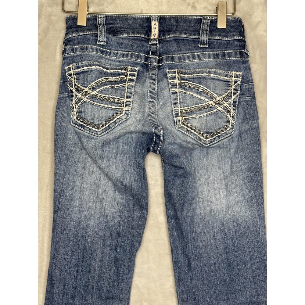 Ariat REAL Denim Jeans Womens 25L Bootcut Low Rise Stretch Embroidered Pockets - Picture 4 of 14